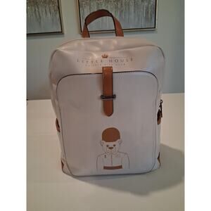 Little House Private Kids Club Beige Faux Leather Backpack Used